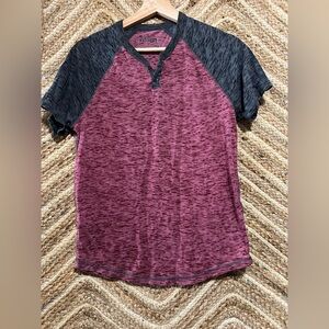 Express Men's Burnout Short Sleeve Tshirt,Red & Grey,Size Small